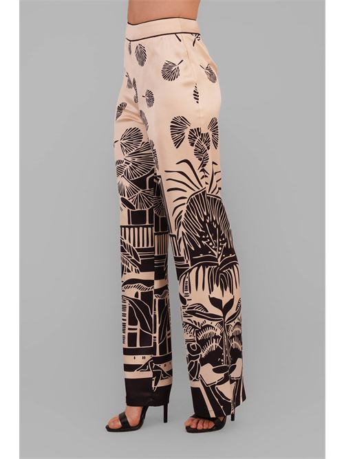 Pantalone in raso fantasia twins fantasy | T4606PPRINT